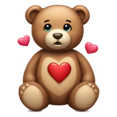 teddy bear with heart sticker
