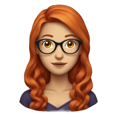 long redhead with glasses witch sticker