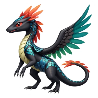 Meloetta-Salandit-Nargacuga-Pokémon-Fakémon-fusion-hybrid-creature sticker