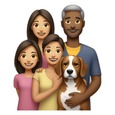 family with dog sticker