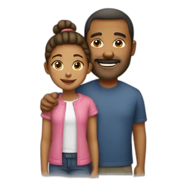 dad and daughter sticker