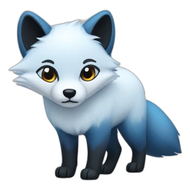 artic fox with black fur on the ears and blue fur inside the ears sticker