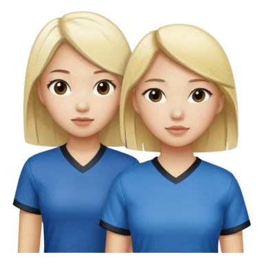 aisan girl and white girl with blonde hair going to the club sticker