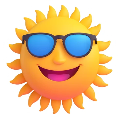smiling sun with sunglasses sticker