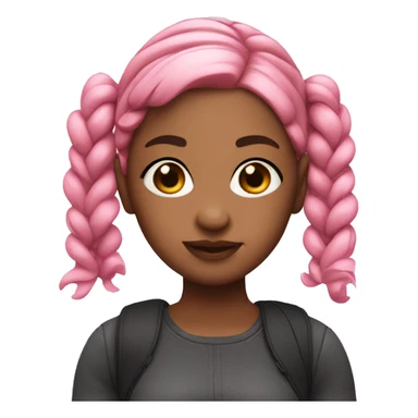 memoji girl pigtails pink hair sticker