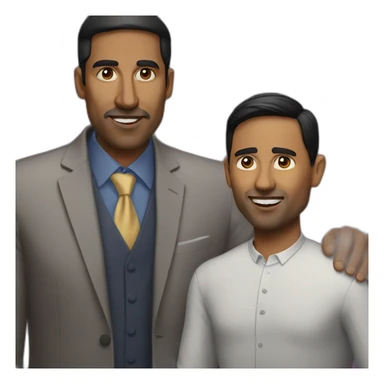 A indian man next to Stephen a sticker