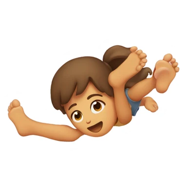 Cute emoji kicking feet while laying down sticker