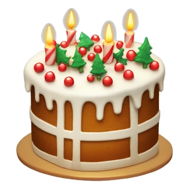 Christmas cake, cozy bakery, festive lights sticker