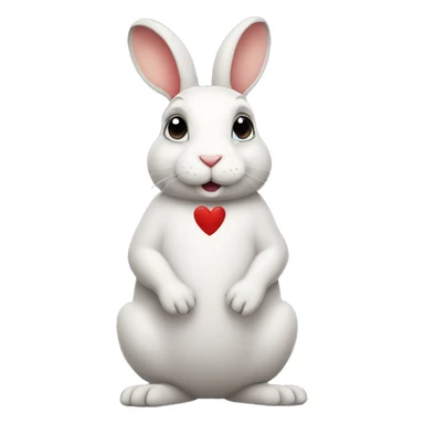 rabbit with a heart sticker