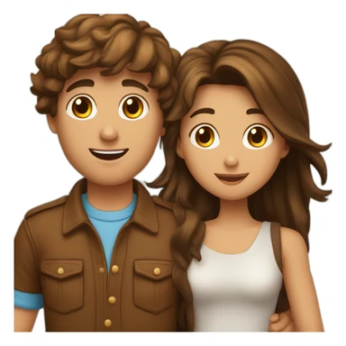 Amoureux folle brune et garçon brun  sticker