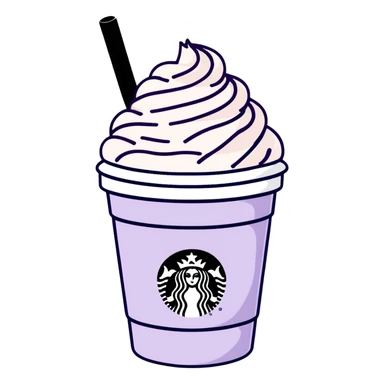 Starbucks lavander white Moca Frapuchino  sticker