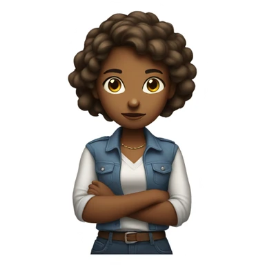 Girl with her arm crossed saying make me  sticker