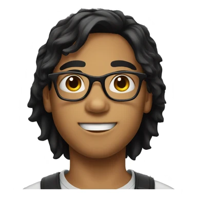 boy with glasses and black hair  sticker