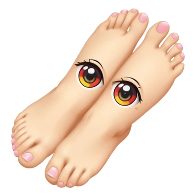 one foot With Anime Eyes in Chibi Sticker style sticker