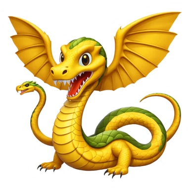 Huge yellow serpent with two wings sticker