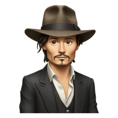 Johnny depp wearing hat sticker