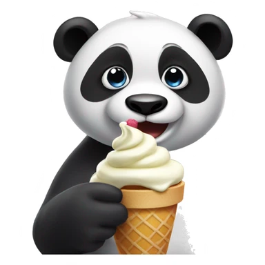 Panda eating ice cream sticker