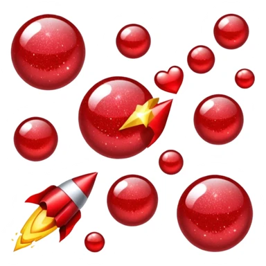 red glitter link sticker