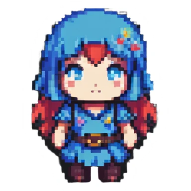 retro anime character in Japanese style sticker