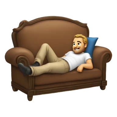 Leonardo di caprin laying in a comfy sofa  sticker