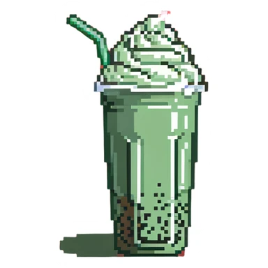 green bubble tea with whipped cream on top sticker