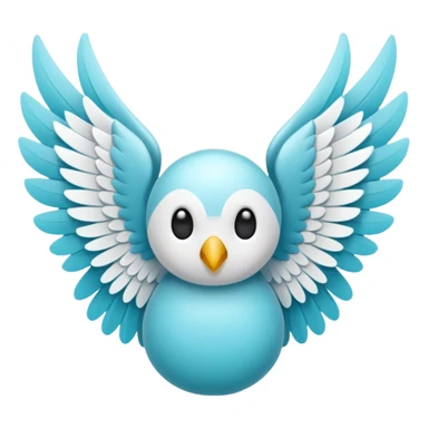 Number cyan 67 with white wings  sticker