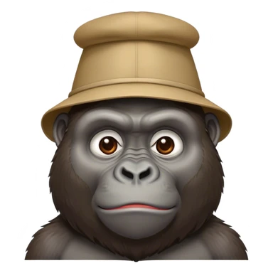 Sad gorilla with Russian hat sticker