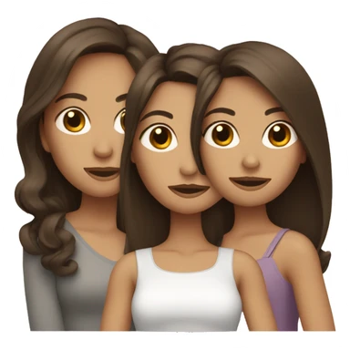 Three female friends with medium length brunette hair sticker