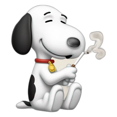 Snoopy ingaling a ciggy sticker