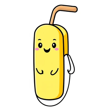 cute butter stick with a happy face sticker