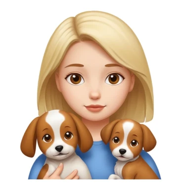 girl and dog posing cute sticker