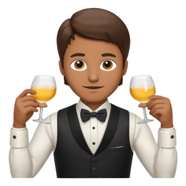 a bartender man with bow tie and vest, having brown hair















 sticker