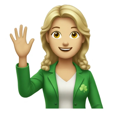 irish woman waving sticker