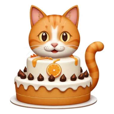 Happy cat eats big cate sticker
