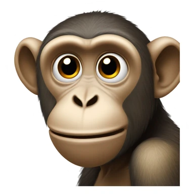 A monkey with a big nose sticker