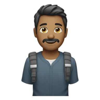 Un homme avec des trais sticker