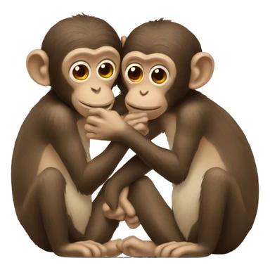 Two monkeys kissing sticker