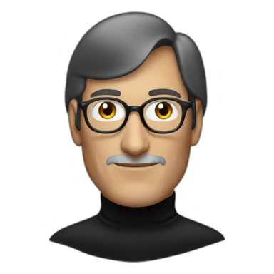 Steve jobs in a black turtle neck sticker