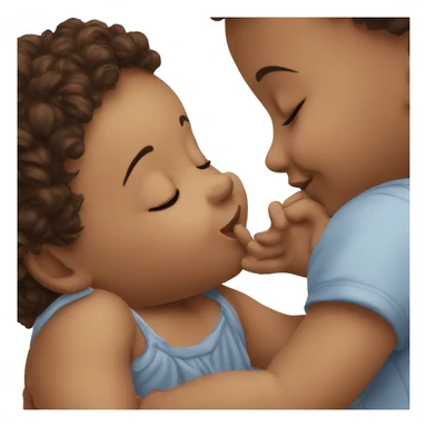 Baby kissing each other sticker
