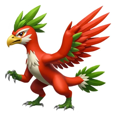 Blaziken-Sceptile-Hawlucha-fusion sticker