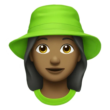 Lime green bucket hat sticker