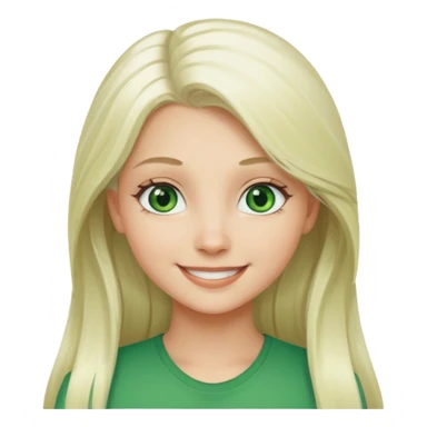 Long platinum blonde hair girl with green eyes  sticker