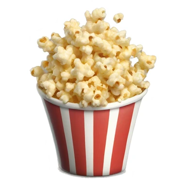 Popcorn in a striped cup with a TV sticker