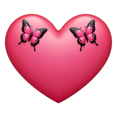 Really cool heart emoji for my sexy girlfriend that’s mainly  red & black. With just super super tiny hot pink butterflies on it.  sticker