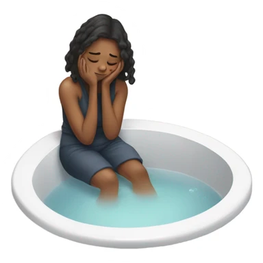 Sad women on the bathroom  sticker