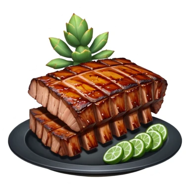 an elite from "Halo: Combat Evolved" except it's cooked and plated as succulent smoked ribs sticker