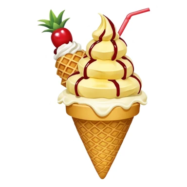Pineapple ice cream sundae sticker