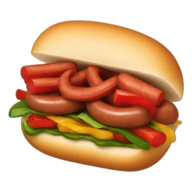 Sausage and peppers sandwich sticker