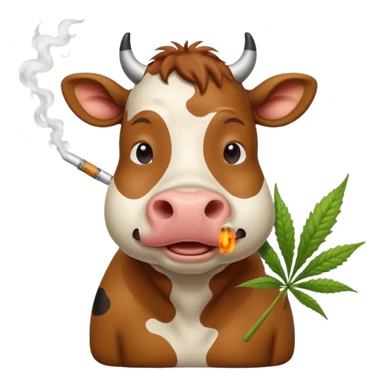 cow smoke weed sticker