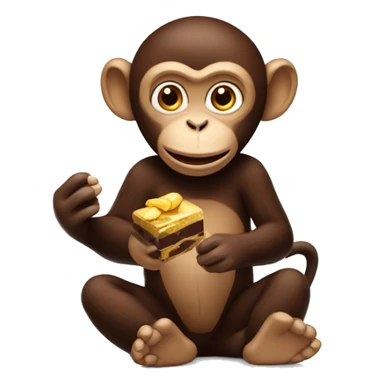 Monkey with chocolate  sticker